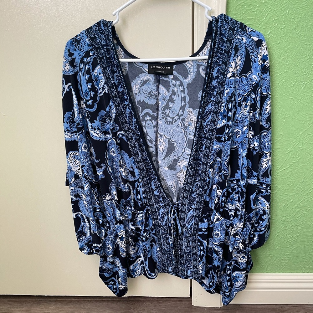 Liz Claiborne 1X short sleeve over shirt